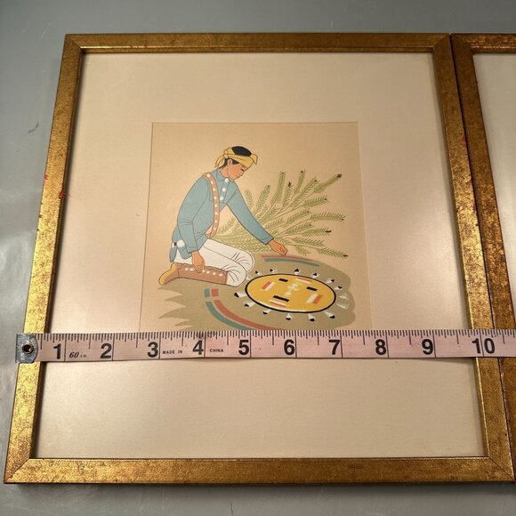 Harrison Begay Navajo Silk Screen Native American TEWA Boy Bow Arrow Vintage - Picture 12 of 15